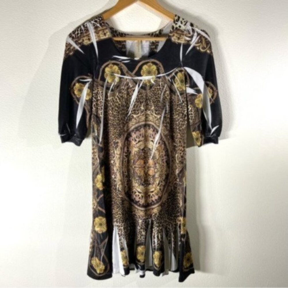 Vintage Girl Mini Dress with Rhinestone and Embellishments. Size S